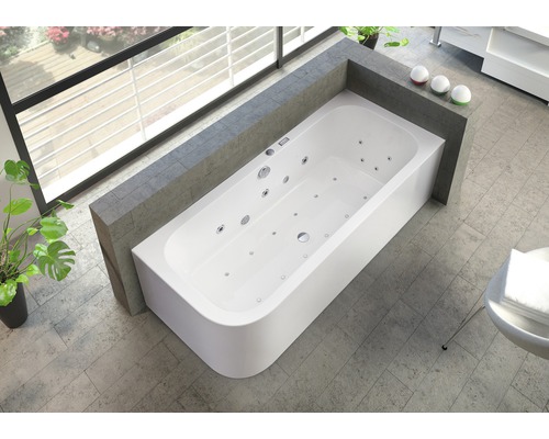 Baignoire balnéo silhouette OTTOFOND Spirit 80 x 180 cm blanc brillant 70014