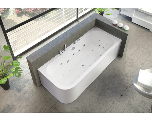 Baignoire balnéo silhouette OTTOFOND Spirit 80 x 180 cm blanc brillant 70018