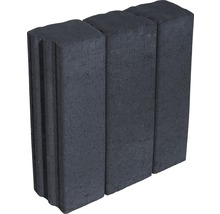 Trois bordures de pelouse grises en béton