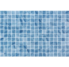 Mosaïque avec pierres carrées de couleur bleue
