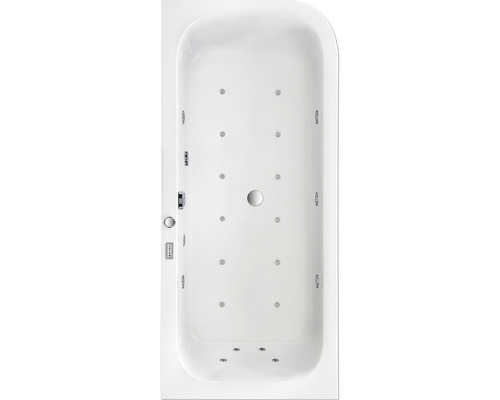 Aufnahme von oben einer Whirlpool Badewanne mit Düsen.