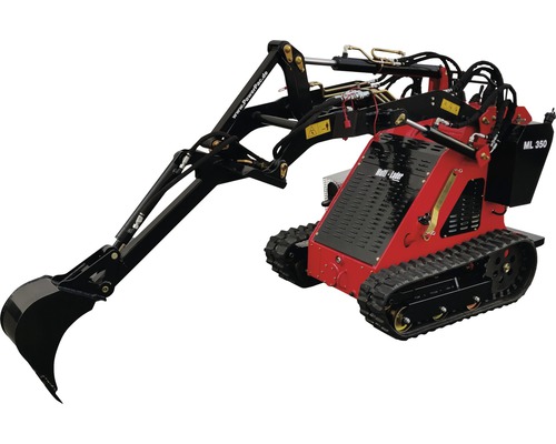 Mini-excavatrice avec châssis à chenilles et godet