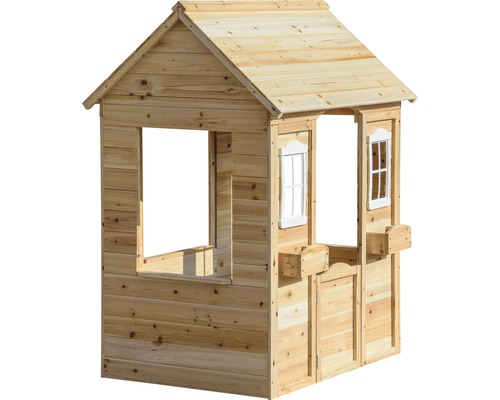 Cabane de jeu en bois avec porte et fenêtres