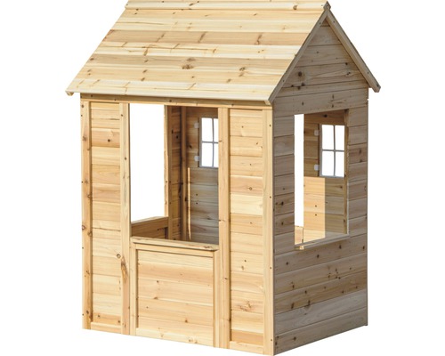 Maisonnette en bois avec toit et fenêtres