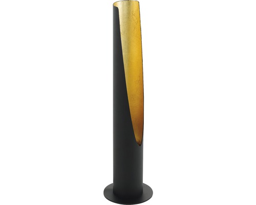 Lampe de table à LED acier 5,0W 340 lm 3000 K blanc chaud hxØ 395x60 mm Barbotto noir/or avec interrupteur intermédiaire à cordon