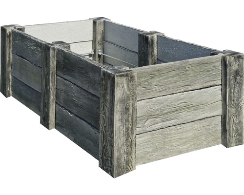 Beton Hochbeet Big Antik geweißt mit vormontiertem Gewinde 220 x 120 x 69 cm