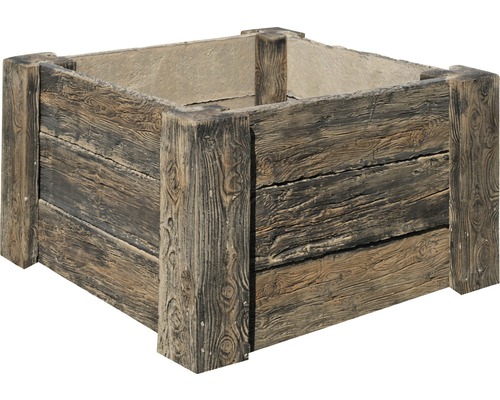 Beton Hochbeet Cube Antik dunkel braun mit vormontiertem Gewinde 120 x 120 x 69 cm-0