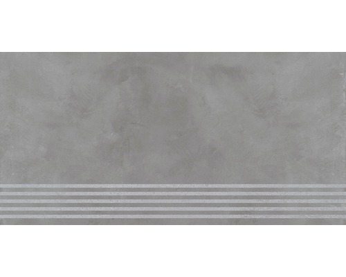 Carrelage sol et mur en grès cérame fin Cementine 29,7 x 119,7 x 0,9 cm gris mat R10B-0