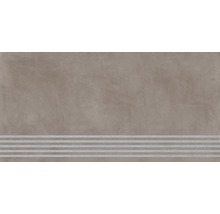 Carrelage sol et mur en grès cérame fin Cementine 29,7 x 119,7 x 0,9 cm marron mat R10B-thumb-0