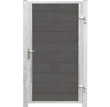 Portail de jardin avec panneaux horizontaux et cadre en métal