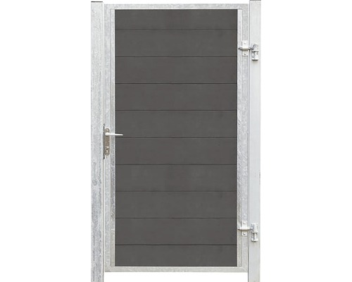 Portail de jardin avec panneaux horizontaux et cadre en métal