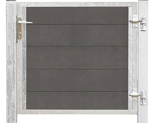 Portail de jardin avec cadre métallique et éléments de remplissage horizontaux