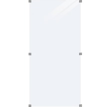 Paroi de douche en verre clair avec supports