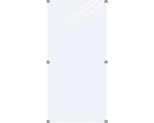 Paroi de douche en verre clair avec supports