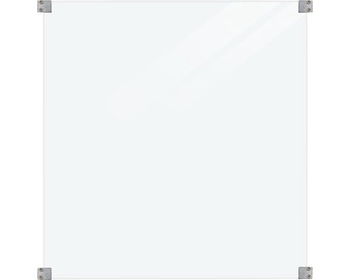Élément partiel PLUS verre transparent y compris 4 ferrures 90 x 91 cm Panneau de verre carré blanc avec coins en métal