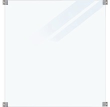 Plaque de verre carrée avec fixations d''angle