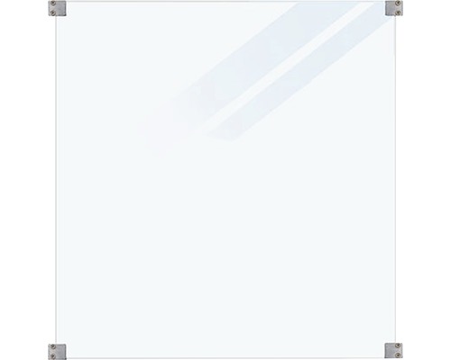 Élément partiel PLUS verre dépoli feuilleté y compris 4 ferrures 90 x 91 cm Plaque de verre carrée avec fixations d''angle