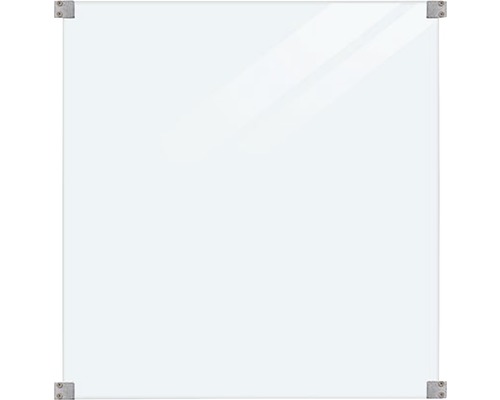 Élément partiel PLUS verre feuilleté verre transparent y compris 4 ferrures pour poteaux ronds 90 x 91 cm Panneau de douche transparent avec fixations d''angle