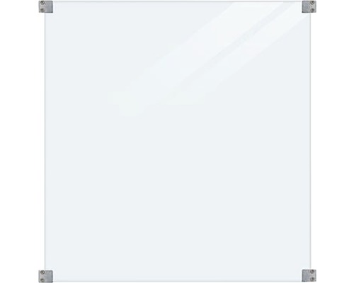 Élément partiel PLUS verre transparent y compris 4 ferrures pour poteaux ronds 90 x 91 cm Panneau de verre carré avec fixations d''angle