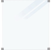 Plaque de verre clair avec fixations