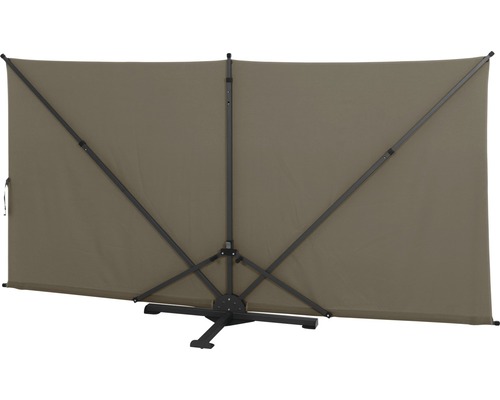 Parasol rectangulaire avec cadre en acier et revêtement en tissu