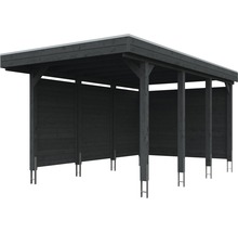 Holzcarport mit Flachdach und Seitenwänden