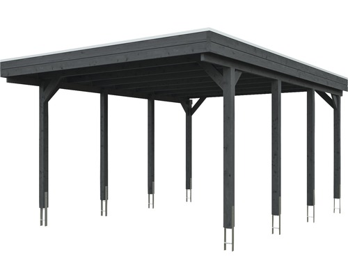 Carport indépendant en bois avec toit plat