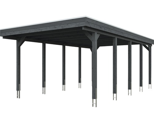 Carport autoportant en bois avec toit plat