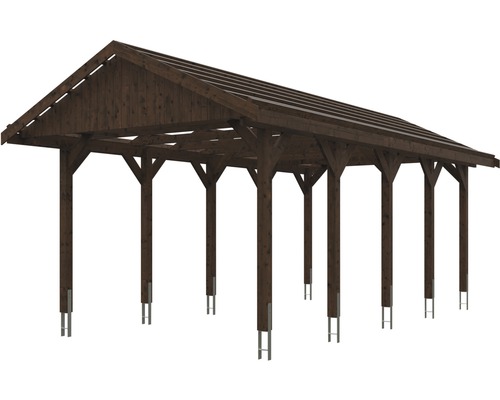 Carport en bois avec toit à pignon