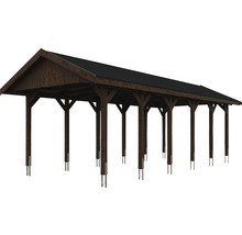 Carport en bois avec toit à deux pentes
