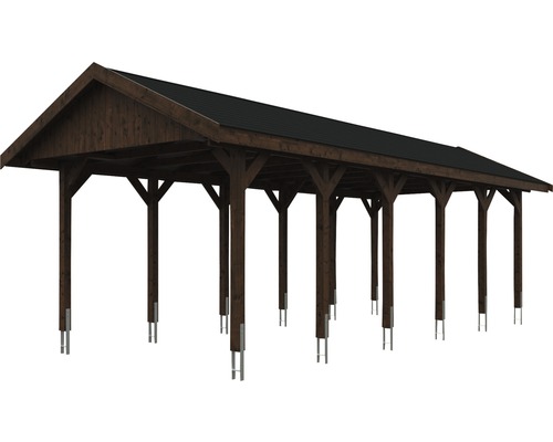Carport en bois avec toit à deux pentes