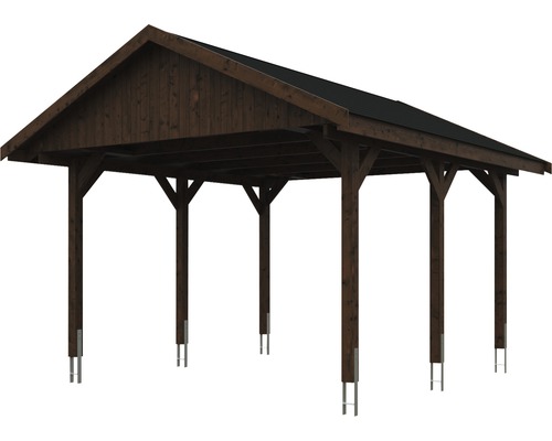 Carport en bois avec toit pour le jardin ou l''allée