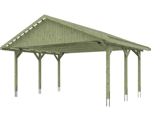 Holzcarport mit Satteldach und Pfosten