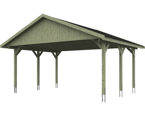 Carport en bois avec toit à deux pans