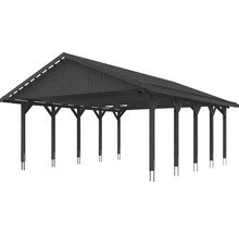 Carport en bois avec toit à deux pans