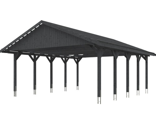 Carport en bois avec toit à deux pans