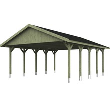 Carport en bois avec toit plat