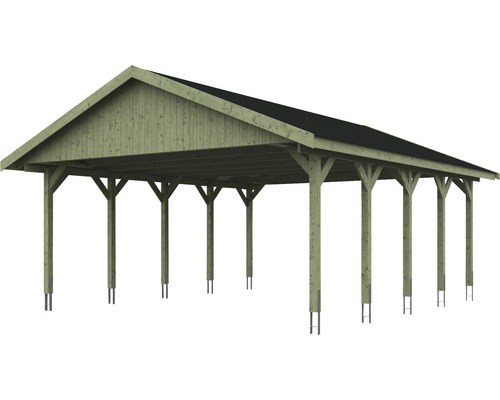 Carport en bois avec toit plat