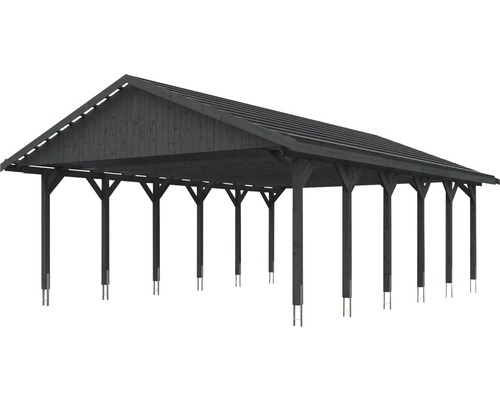 Carport en bois avec toit et poteaux