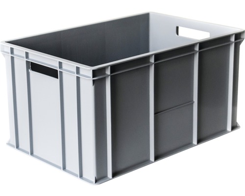 Graue Lagerbox aus Kunststoff mit Tragegriffen