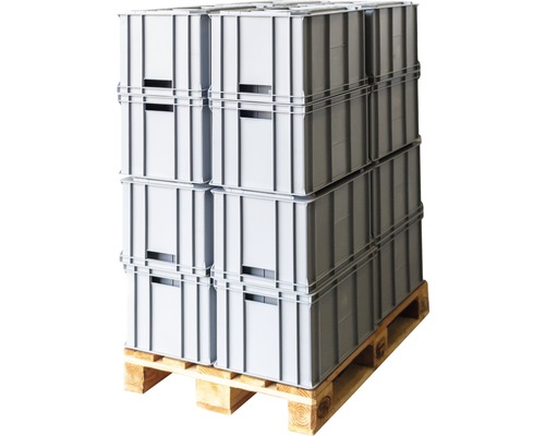 Palette boîte empilable Eurobox 61 l 600x320x400 mm gris 24 pces