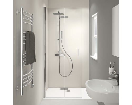 Douche à l'italienne BREUER Panorama 140 cm couleur du profilé chrome décor de vitre gris 3306005003041