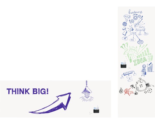 Skizze mit Geschäftsideen und dem Slogan ''Think Big''