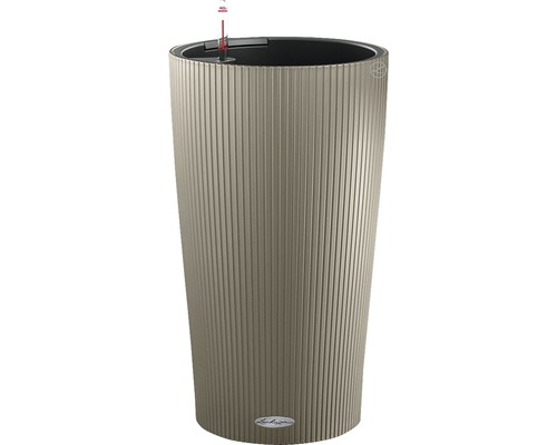 Pflanzvase Lechuza CILINDRO Color Ø 23 cm sandbraun Hoher Pflanzkübel mit vertikalen Rillen