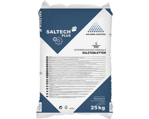 Comprimés de sels régénérants Saltech Plus pour adoucissement de l'eau 25 kg Comprimés de sels régénérants Saltech Plus pour adoucissement de l'eau 25 kg