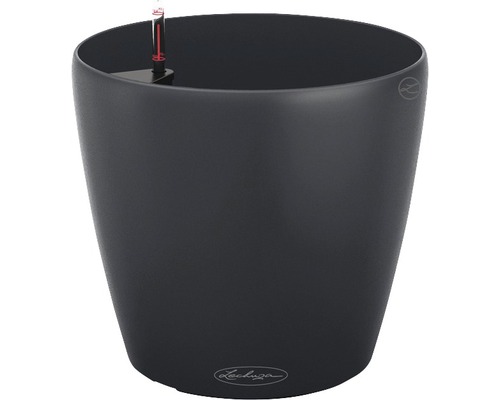 Pflanztopf Lechuza Classico Color Ø 60 schiefergrau Schwarzer Pflanztopf mit Wasserstandsanzeige