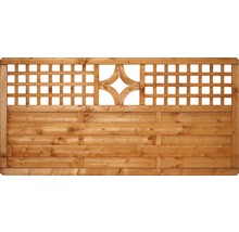 Gartenzaun aus Holz mit Rankgitter