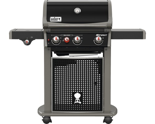 Barbecue à gaz Weber Spirit E-330 Classic GBS gris noir, 3 brûleurs en acier inoxydable brûleur principal 9,38 kW + brûleur latéral zone de grillades 60 x 45 cm compatible, avec les grilles GBS en fonte à insert pour grilles Sear, barres Flavorizer