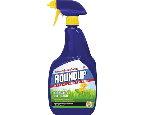 Herbicide Roundup désherbant pour gazon 1 l spray pompe prêt à l'emploi, peut également être utilisé l'année d'ensemencement