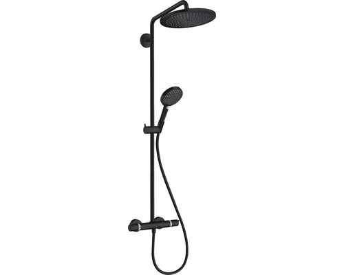 Colonne de douche avec thermostat hansgrohe Croma Select S Showerpipe 280 1jet EcoSmart noir mat 26891670